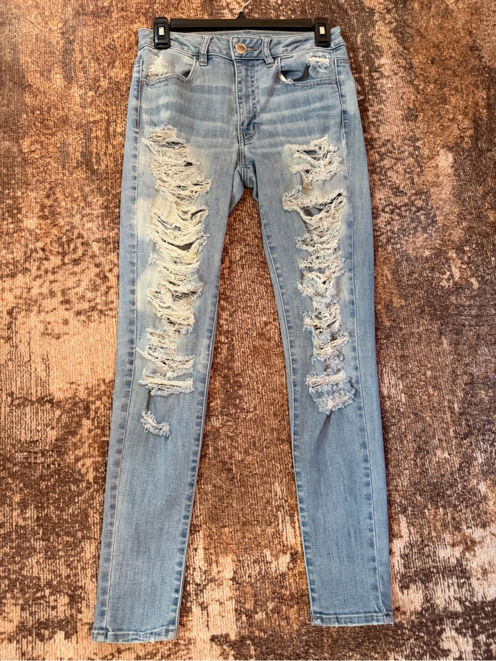 Light Blue Distressed Women’s Jeans #0168